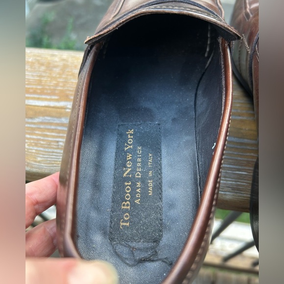 To Boot New York Adam Derrick Tesoro penny loafers in dark brown leather - Picture 6 of 8